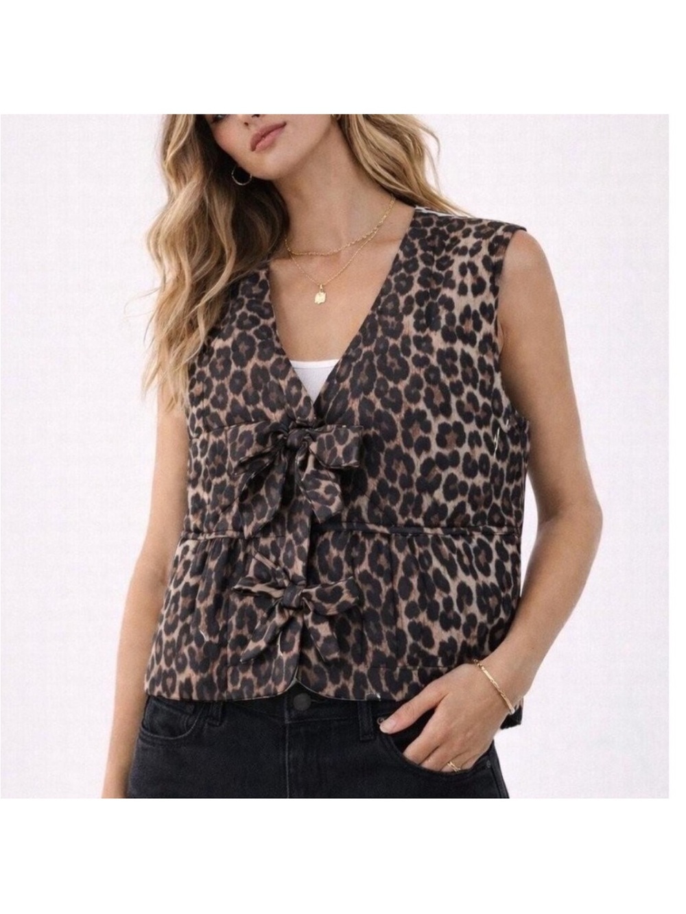 Bailey 44 Quilted Leopard Print Vest.